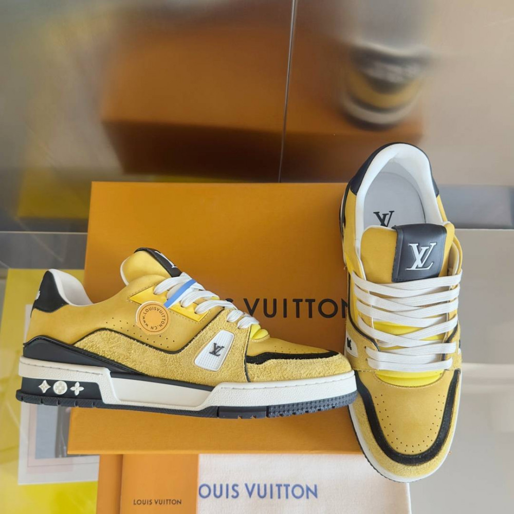 LV Trainer Sneaker Yellow and Black-009 LV Trainer Sneaker Yellow and Black-009