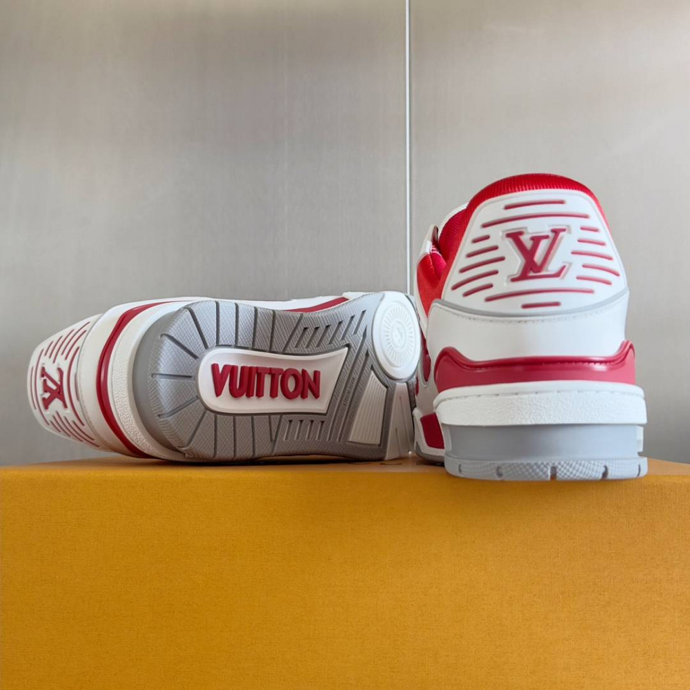 LV Trainer Sneaker Red and White-013 LV Trainer Sneaker Red and White-013