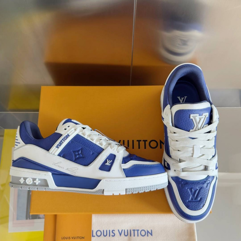 LV Trainer Sneaker Blue and White-015 LV Trainer Sneaker Blue and White-015