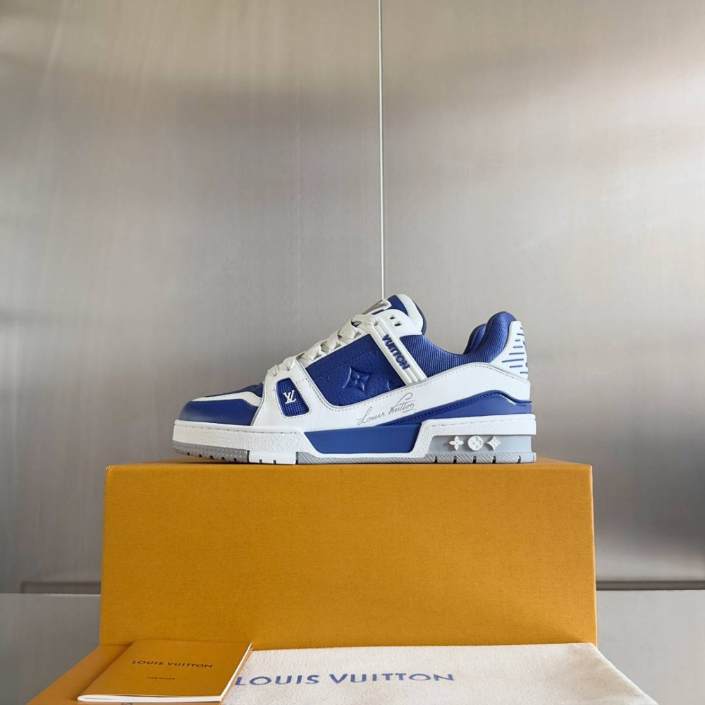 LV Trainer Sneaker Blue and White-015 LV Trainer Sneaker Blue and White-015