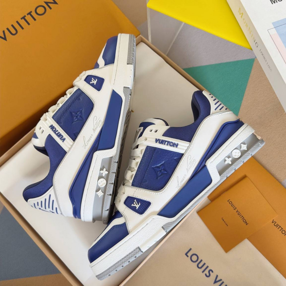 LV Trainer Sneaker Blue and White-015 LV Trainer Sneaker Blue and White-015