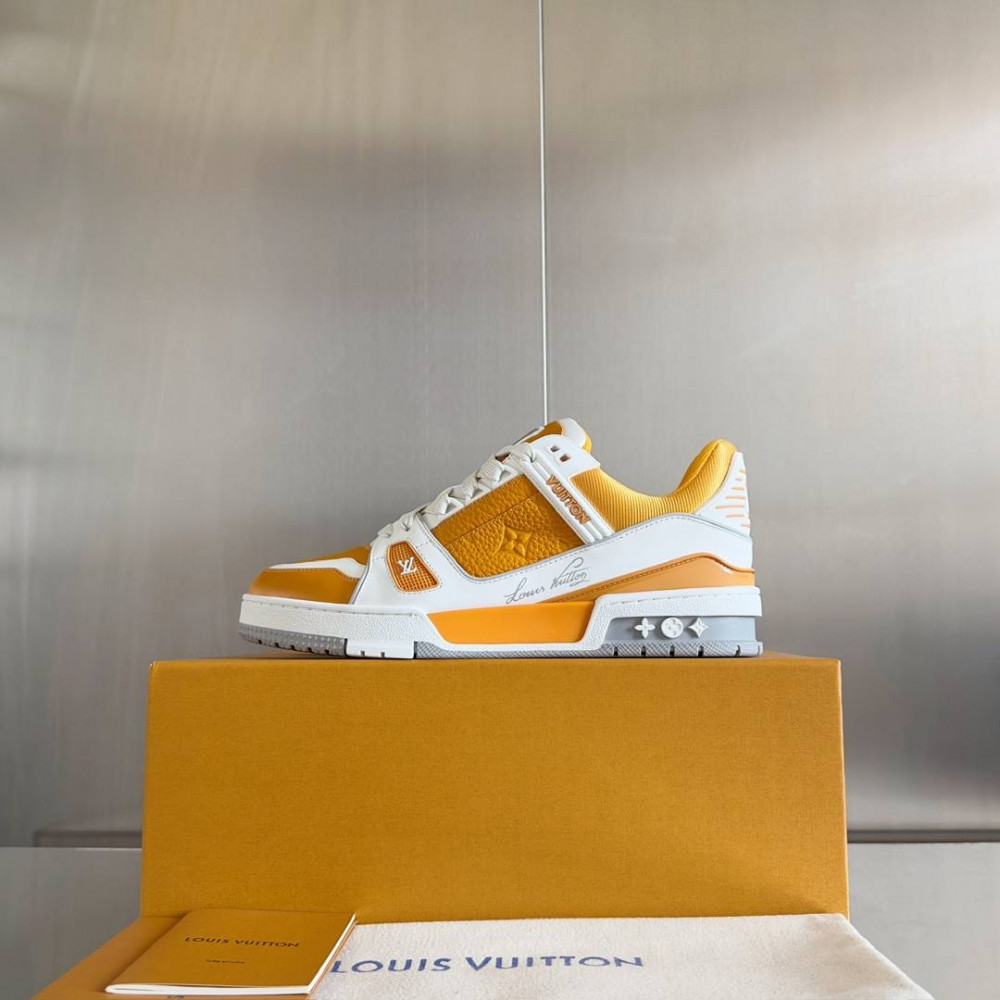 LV Trainer Sneaker Orange and White-014 LV Trainer Sneaker Orange and White-014