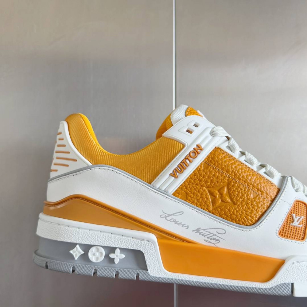 LV Trainer Sneaker Orange and White-014 LV Trainer Sneaker Orange and White-014