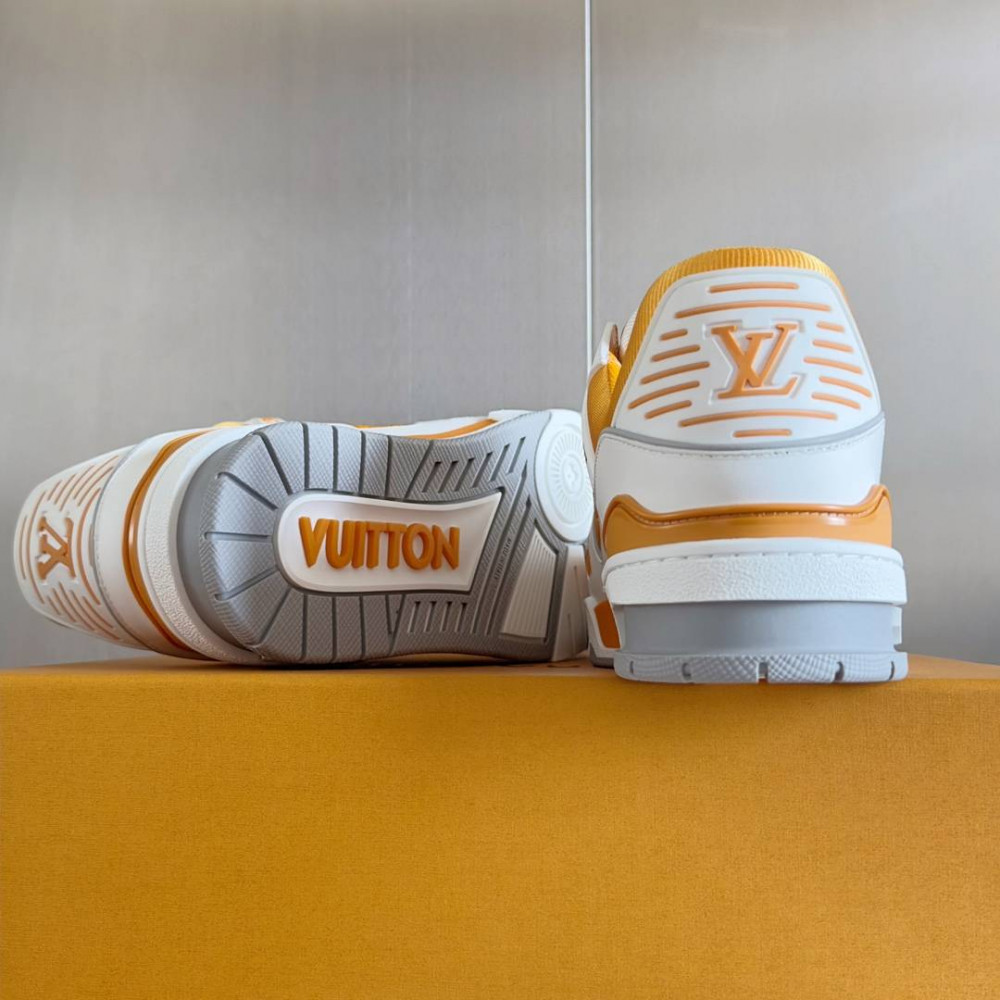 LV Trainer Sneaker Orange and White-014 LV Trainer Sneaker Orange and White-014