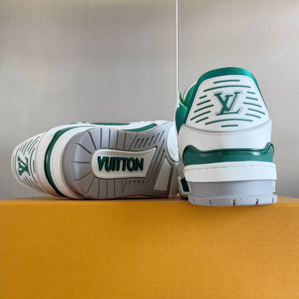 LV Trainer Sneaker Green and White-016 LV Trainer Sneaker Green and White-016