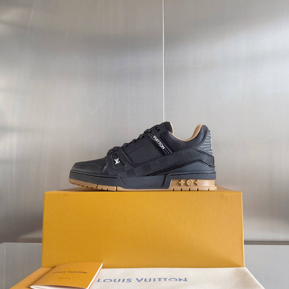 LV Trainer Sneaker Black and Orange-026 LV Trainer Sneaker Black and Orange-026