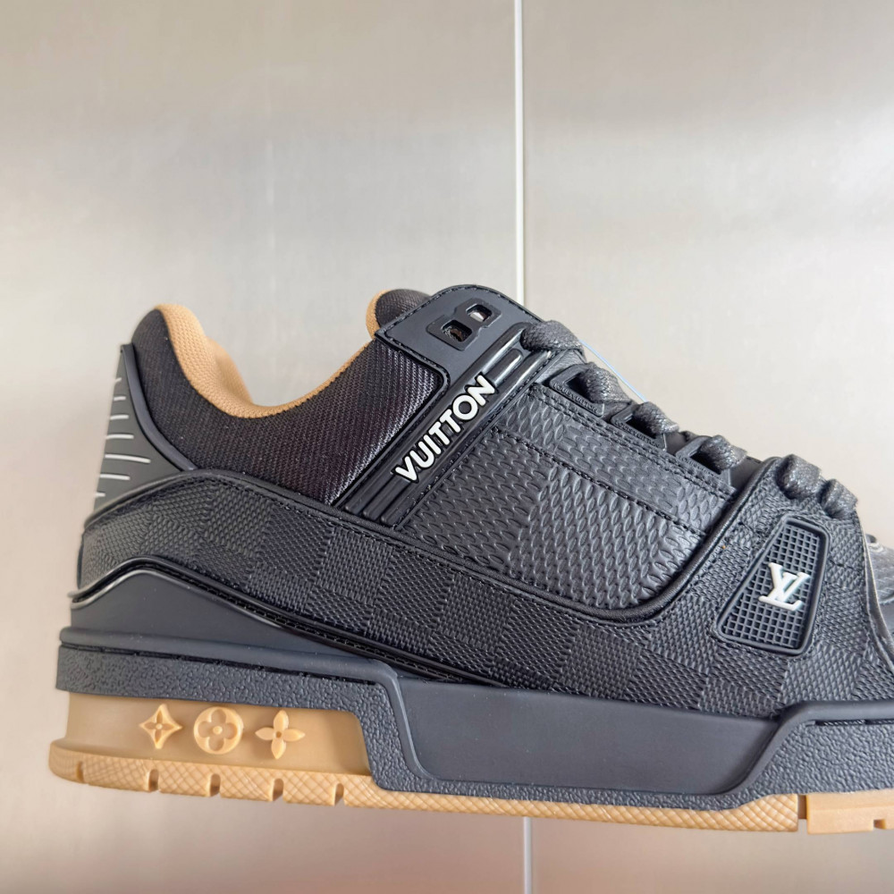 LV Trainer Sneaker Black and Orange-026 LV Trainer Sneaker Black and Orange-026