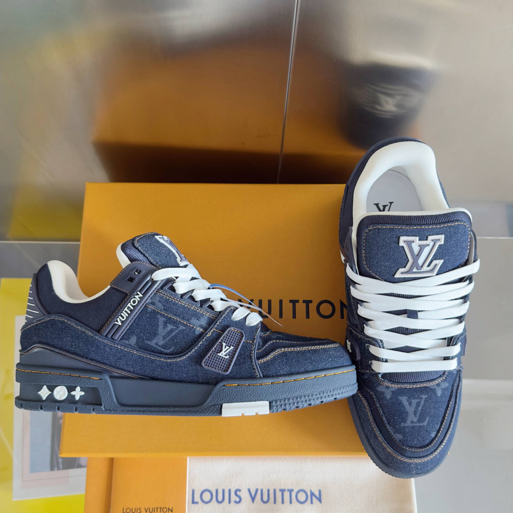 LV Trainer Sneaker Blue Jeans-028 LV Trainer Sneaker Blue Jeans-028