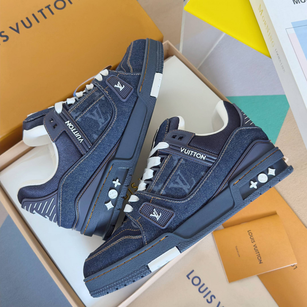 LV Trainer Sneaker Blue Jeans-028 LV Trainer Sneaker Blue Jeans-028