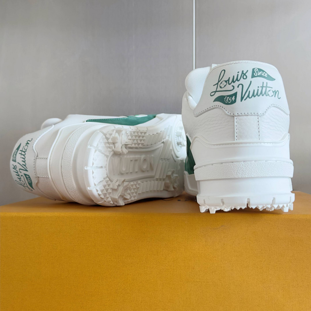 LV Trainer Sneaker Green and White-029 LV Trainer Sneaker Green and White-029