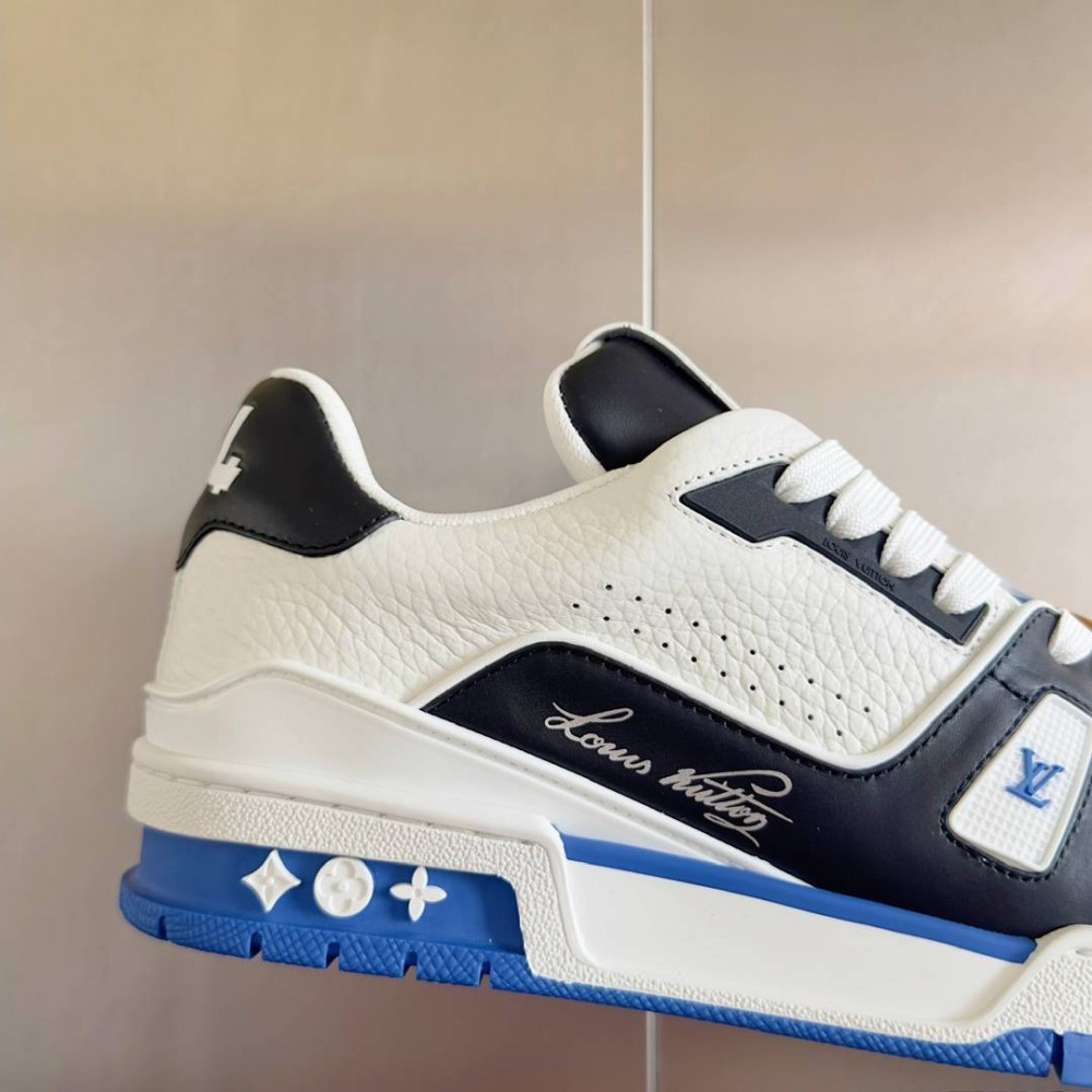 LV Trainer Sneaker Black/White and Bule-032 LV Trainer Sneaker Black/White and Bule-032