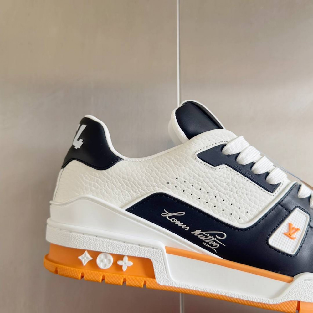 LV Trainer Sneaker Black/White and Orange-031 LV Trainer Sneaker Black/White and Orange-031