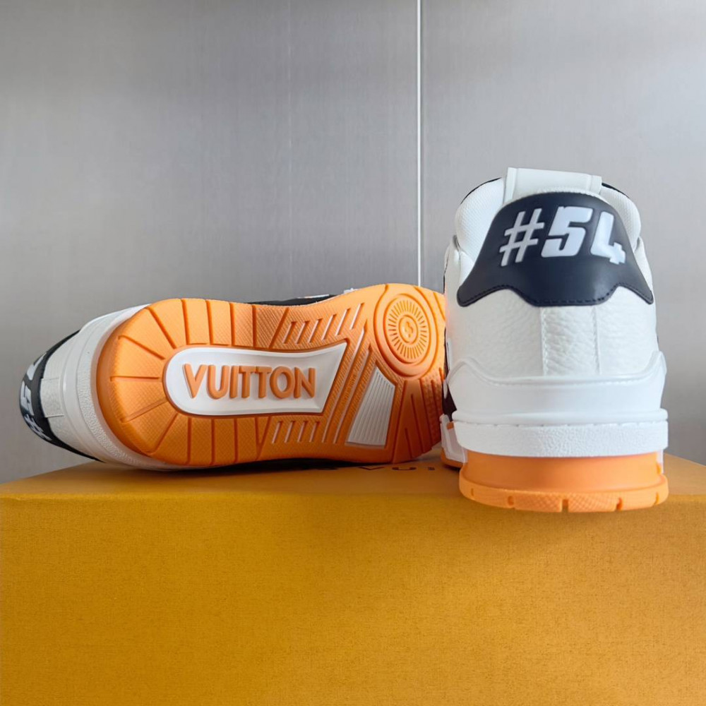 LV Trainer Sneaker Black/White and Orange-031 LV Trainer Sneaker Black/White and Orange-031