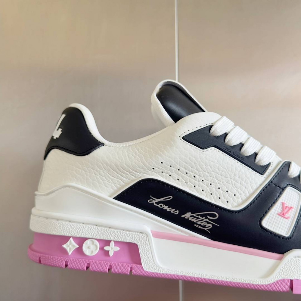 LV Trainer Sneaker Black/White and Pink-033 LV Trainer Sneaker Black/White and Pink-033