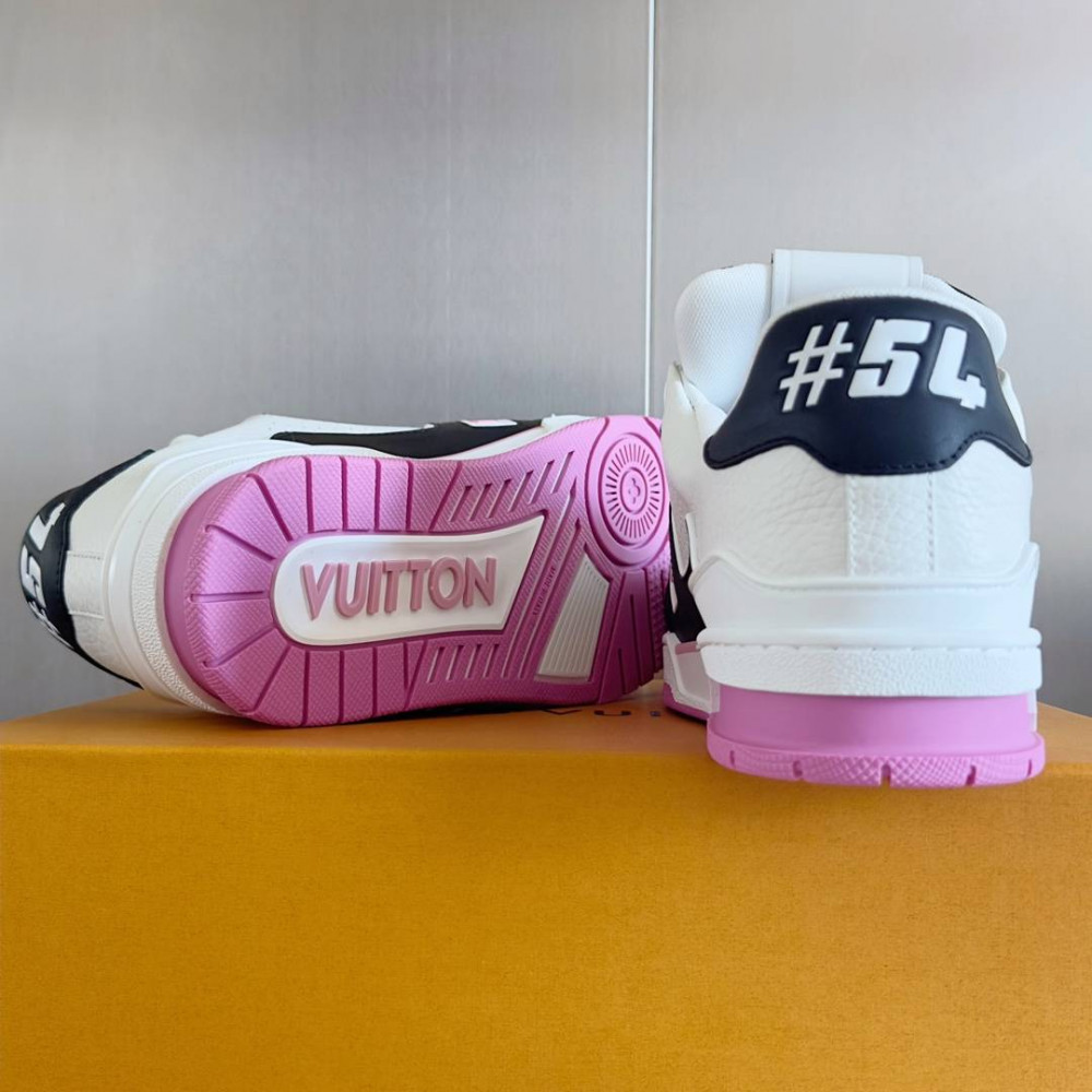 LV Trainer Sneaker Black/White and Pink-033 LV Trainer Sneaker Black/White and Pink-033