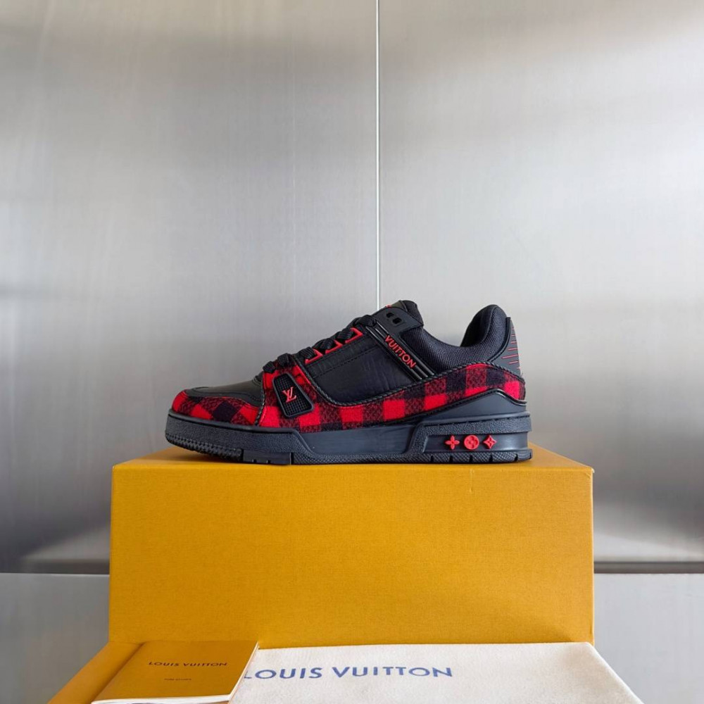LV Trainer Sneaker Black and Red-038 LV Trainer Sneaker Black and Red-038