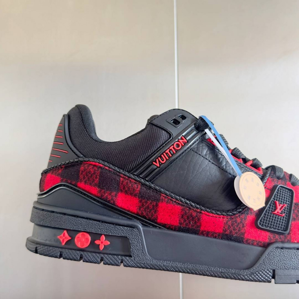LV Trainer Sneaker Black and Red-038 LV Trainer Sneaker Black and Red-038