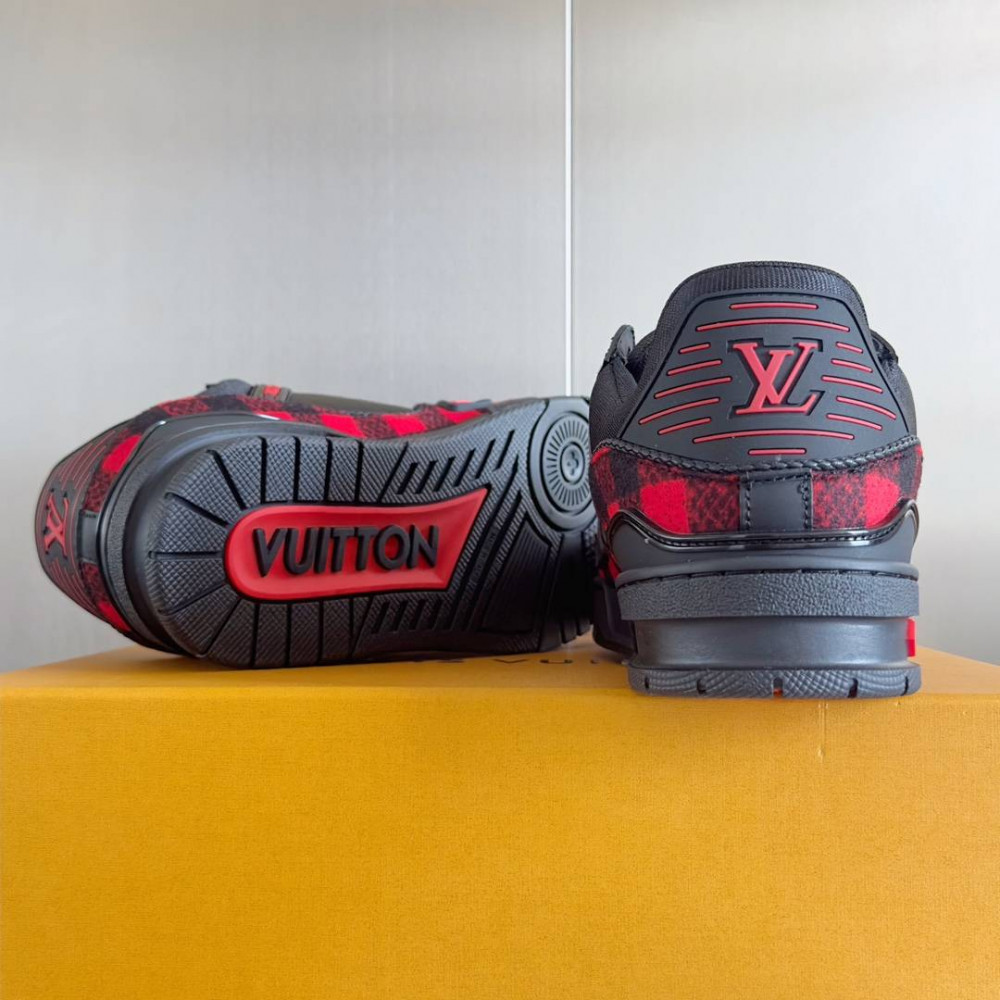 LV Trainer Sneaker Black and Red-038 LV Trainer Sneaker Black and Red-038