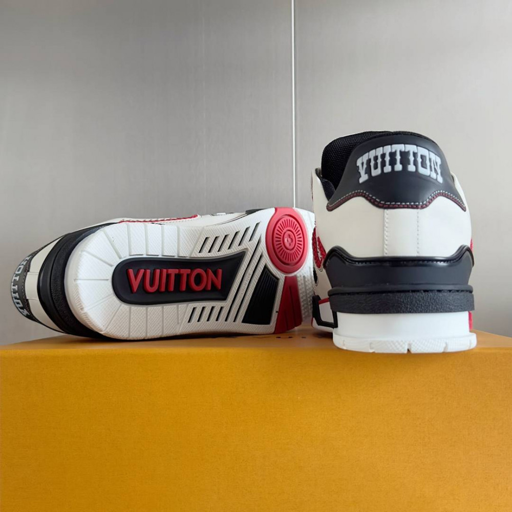 LV Trainer Sneaker Black/White and Red-042 LV Trainer Sneaker Black/White and Red-042