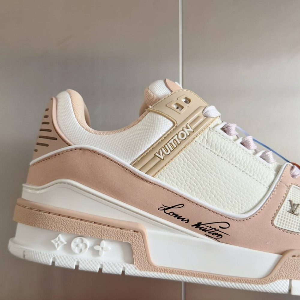 LV Trainer Sneaker White and Pink-048 LV Trainer Sneaker White and Pink-048