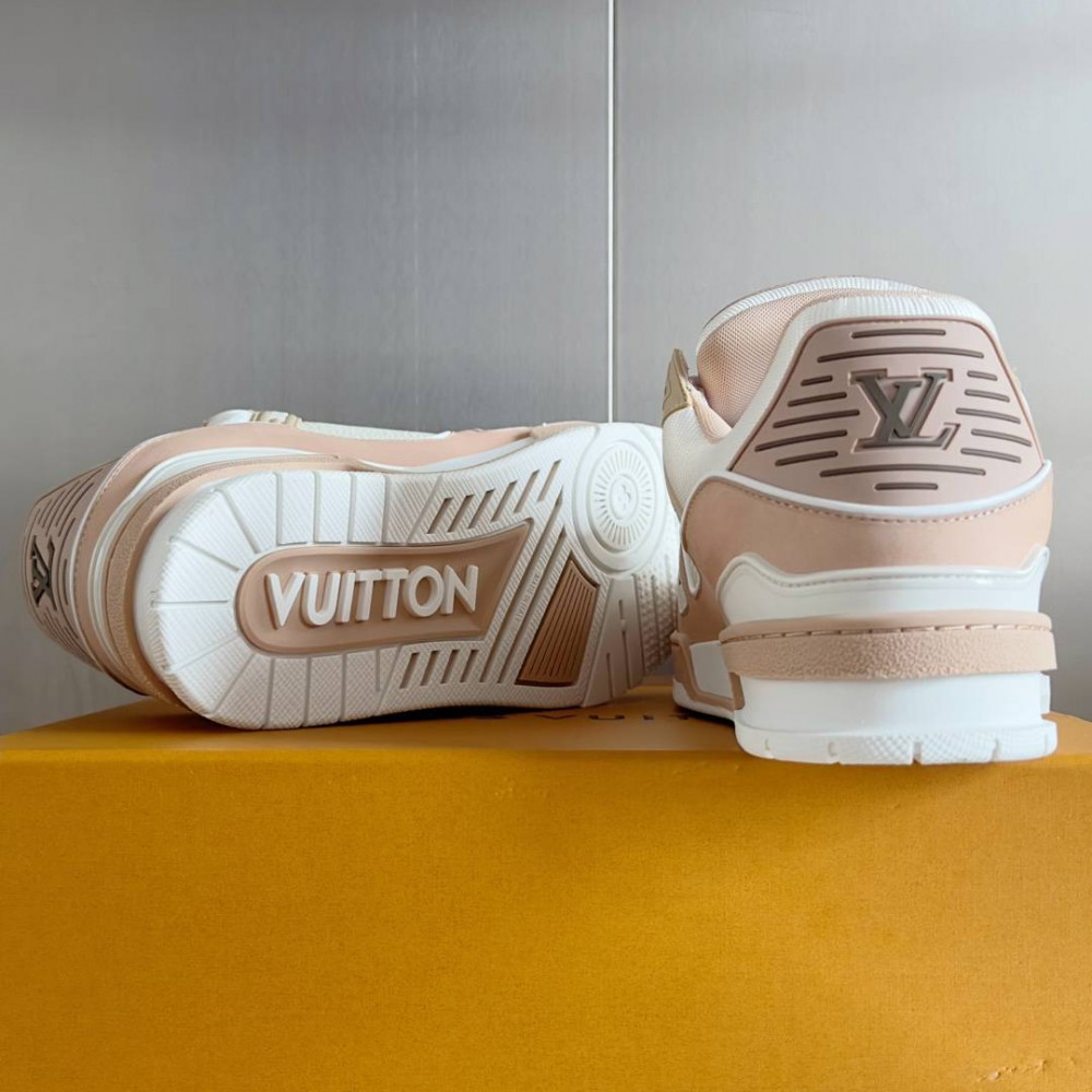 LV Trainer Sneaker White and Pink-048 LV Trainer Sneaker White and Pink-048