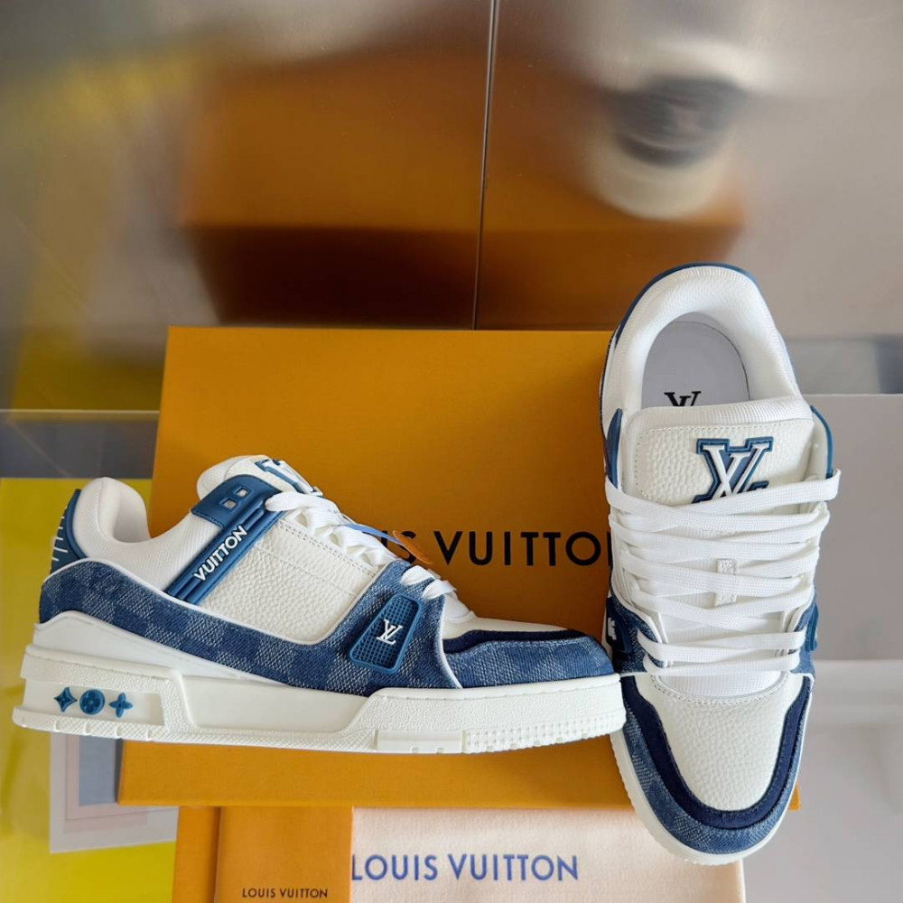 LV Trainer Sneaker Blue Jeans-050