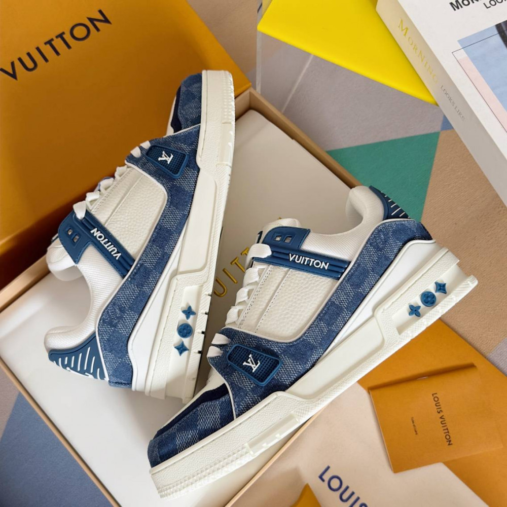 LV Trainer Sneaker Blue Jeans-050