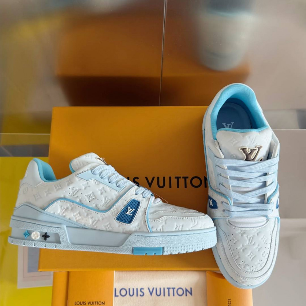 LV Trainer Sneaker Blue and White-054 LV Trainer Sneaker Blue and White-054