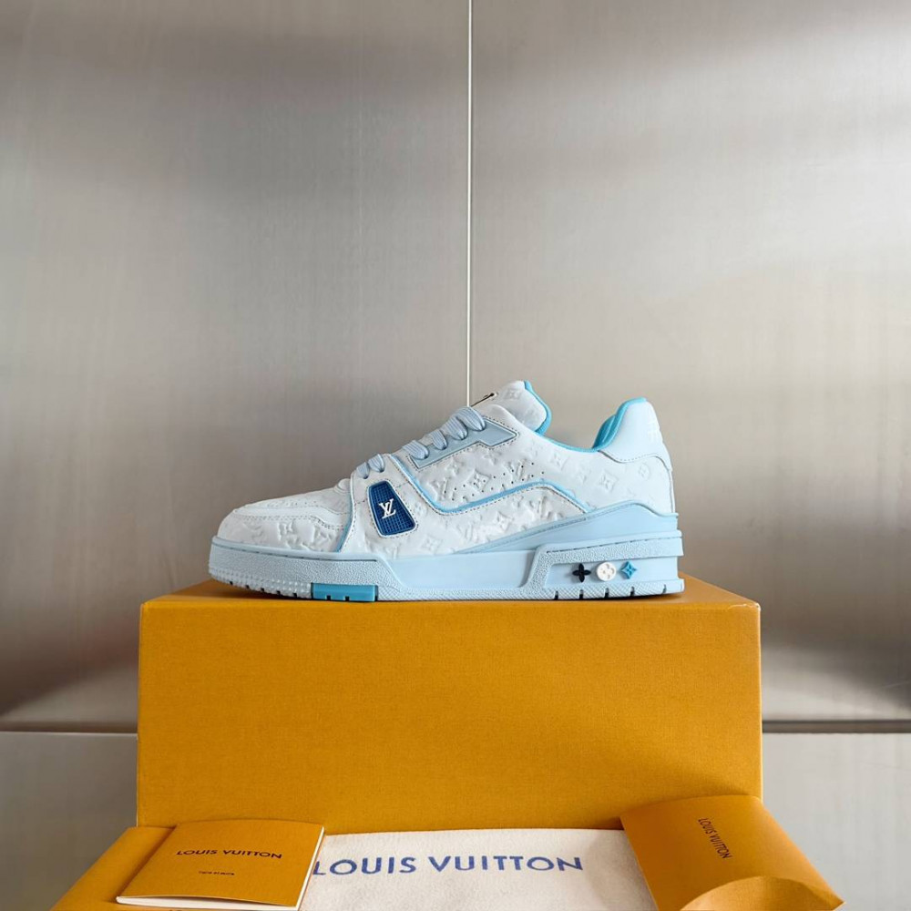 LV Trainer Sneaker Blue and White-054 LV Trainer Sneaker Blue and White-054