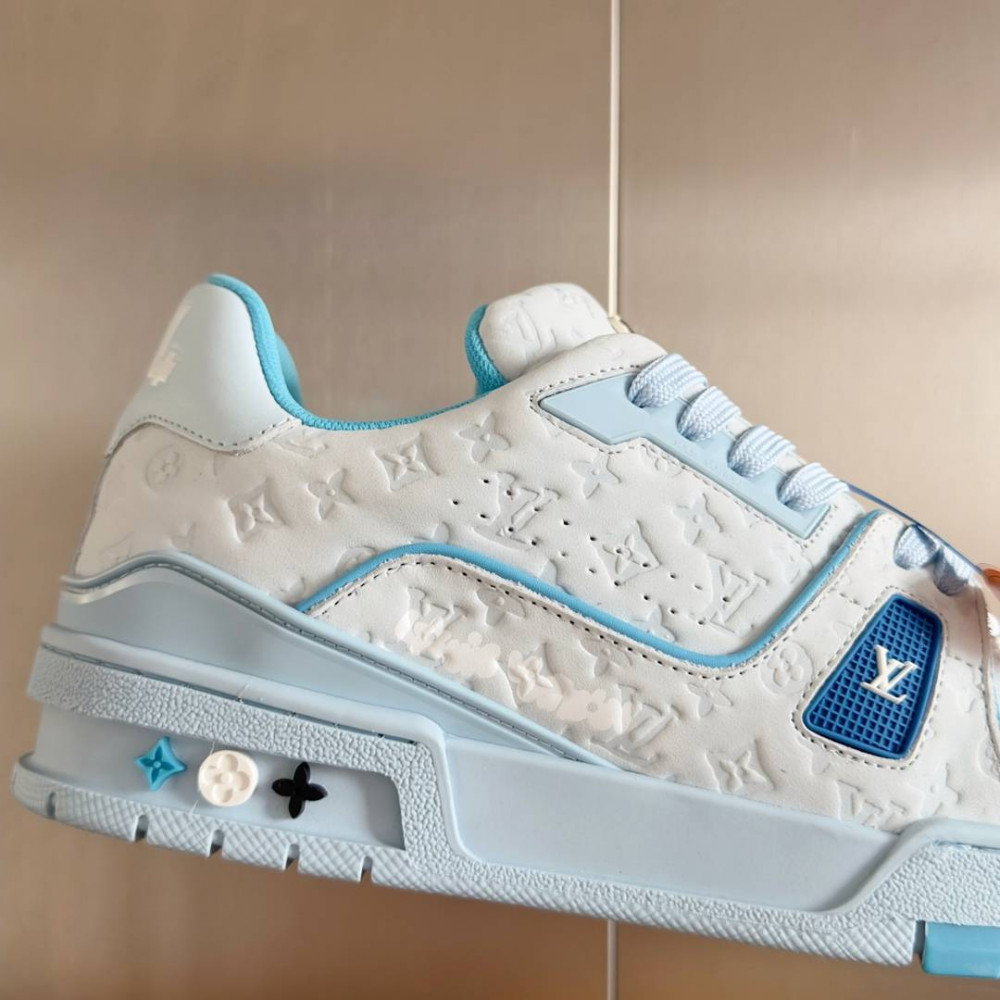 LV Trainer Sneaker Blue and White-054 LV Trainer Sneaker Blue and White-054