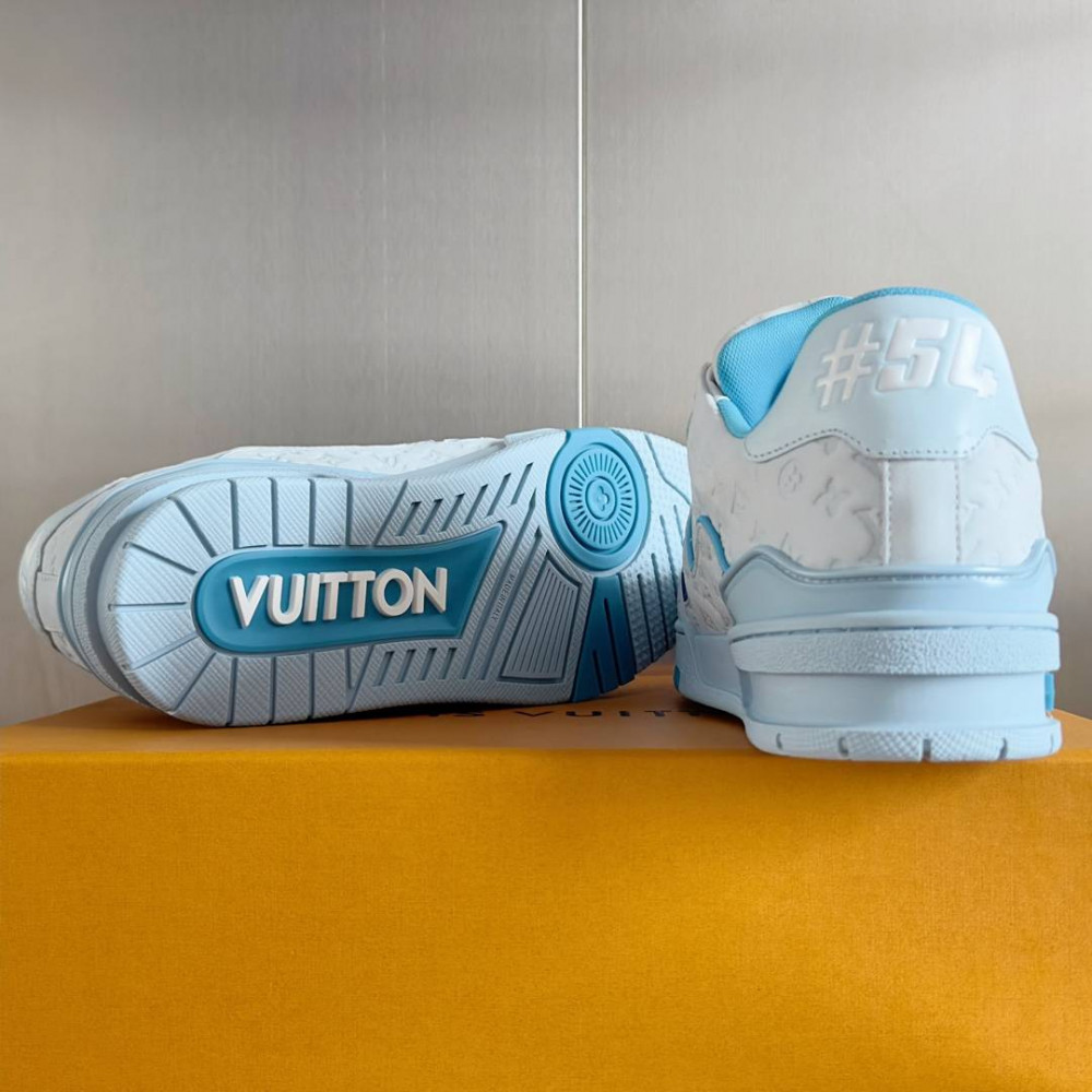 LV Trainer Sneaker Blue and White-054 LV Trainer Sneaker Blue and White-054