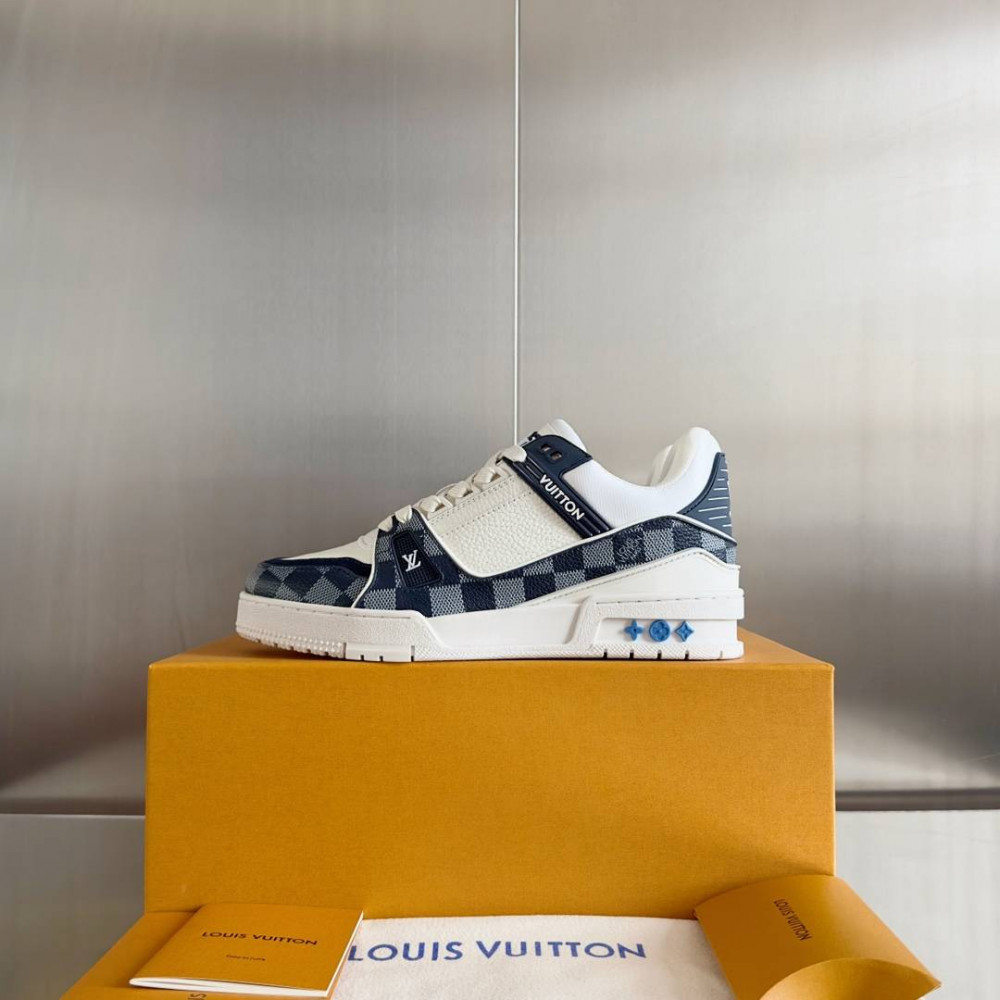 LV Trainer Sneaker Dark Blue and White-056 LV Trainer Sneaker Dark Blue and White-056