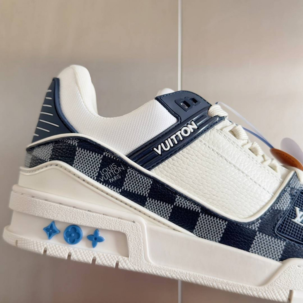 LV Trainer Sneaker Dark Blue and White-056 LV Trainer Sneaker Dark Blue and White-056