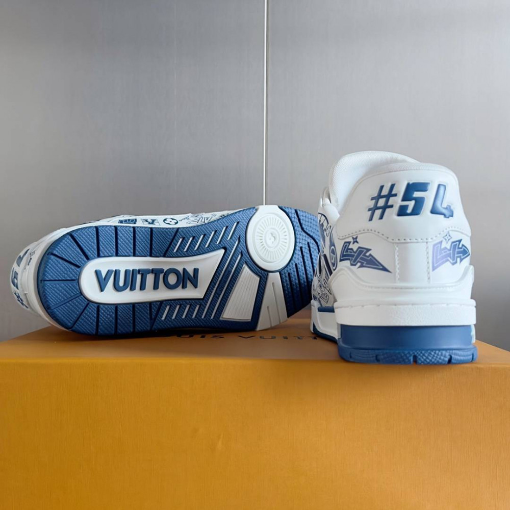 LV Trainer Sneaker Blue and White-059 LV Trainer Sneaker Blue and White-059