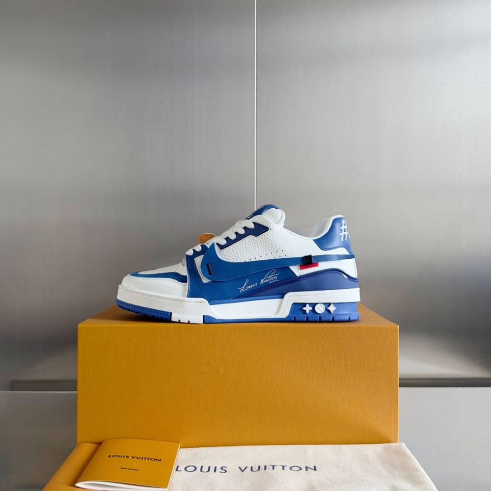 LV Trainer Sneaker Blue and White-060 LV Trainer Sneaker Blue and White-060