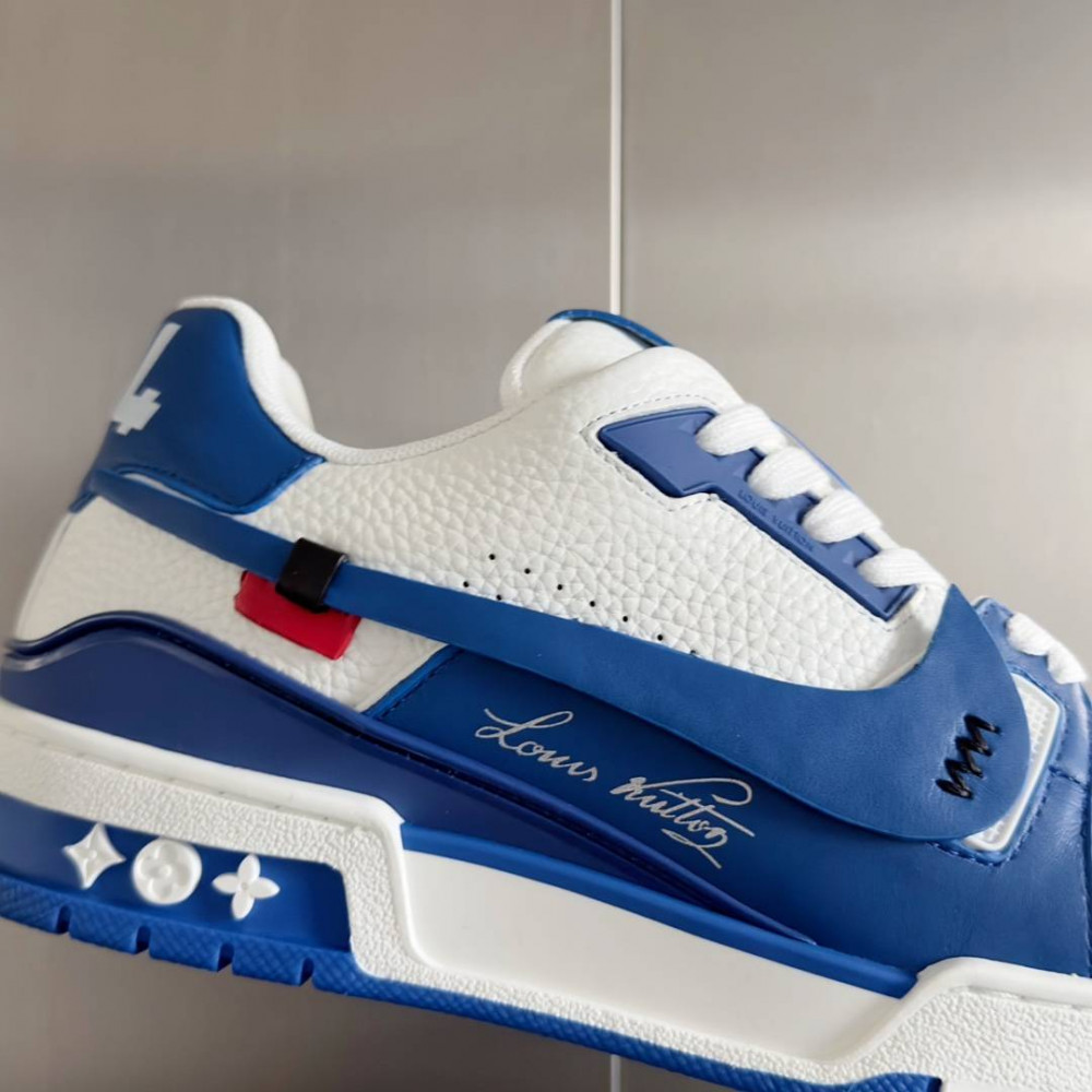 LV Trainer Sneaker Blue and White-060 LV Trainer Sneaker Blue and White-060