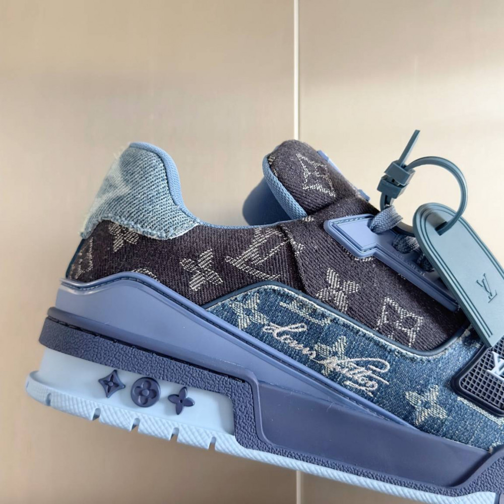 LV Trainer Sneaker Black and Blue-062 LV Trainer Sneaker Black and Blue-062