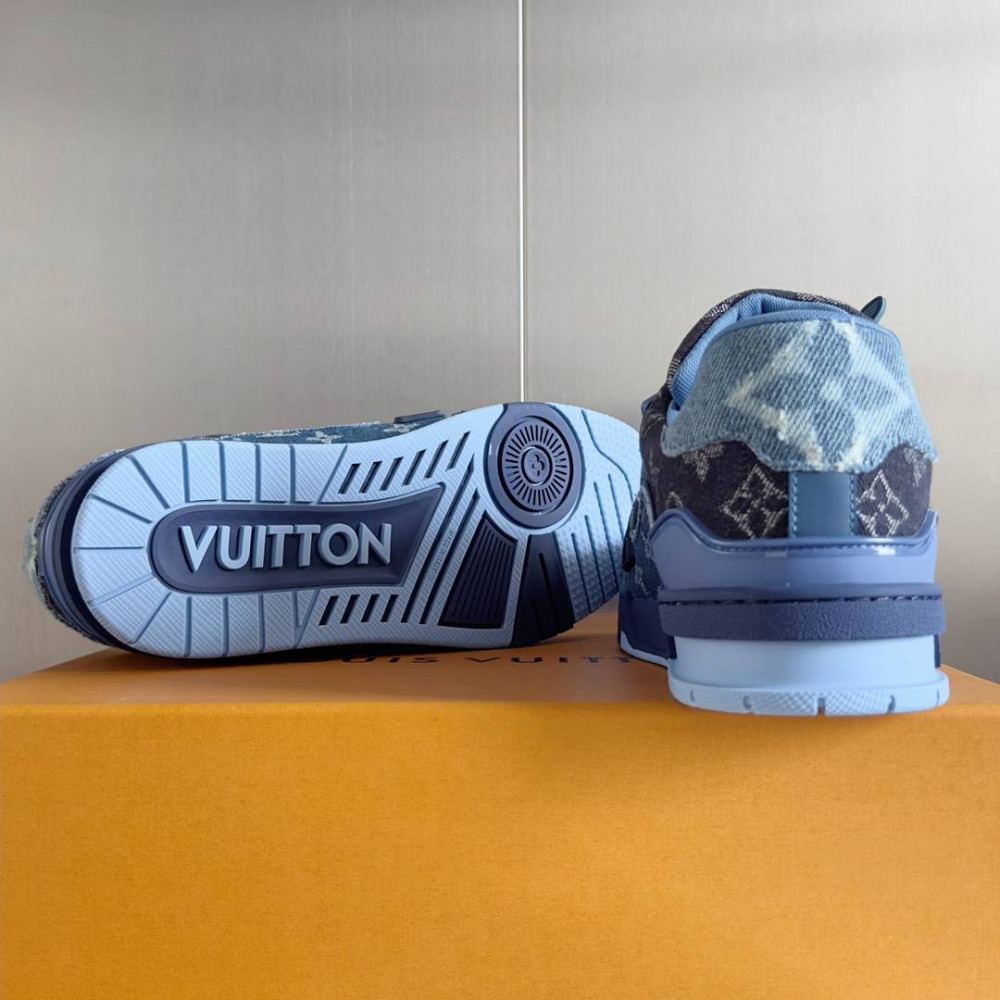 LV Trainer Sneaker Black and Blue-062 LV Trainer Sneaker Black and Blue-062