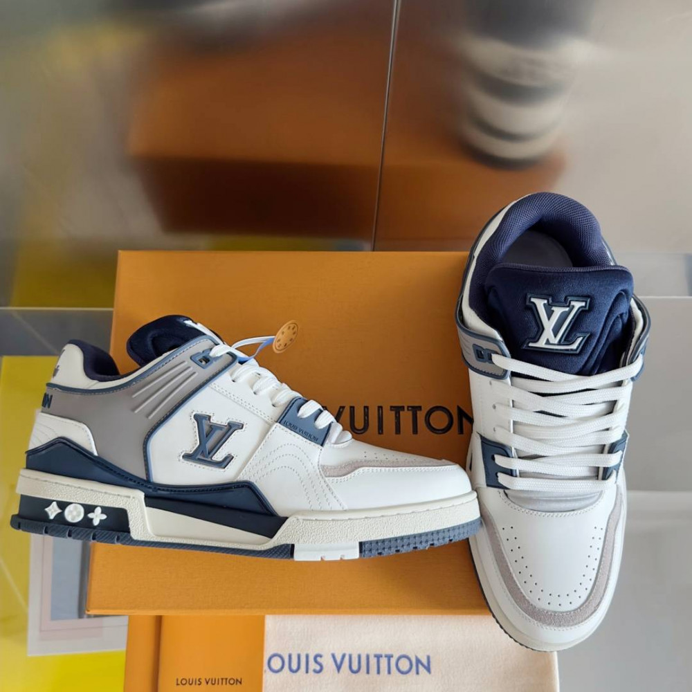 LV Trainer Sneaker Dark Blue and White-066 LV Trainer Sneaker Dark Blue and White-066