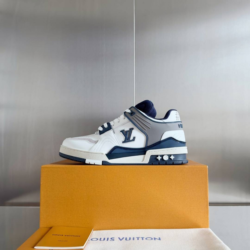 LV Trainer Sneaker Dark Blue and White-066 LV Trainer Sneaker Dark Blue and White-066