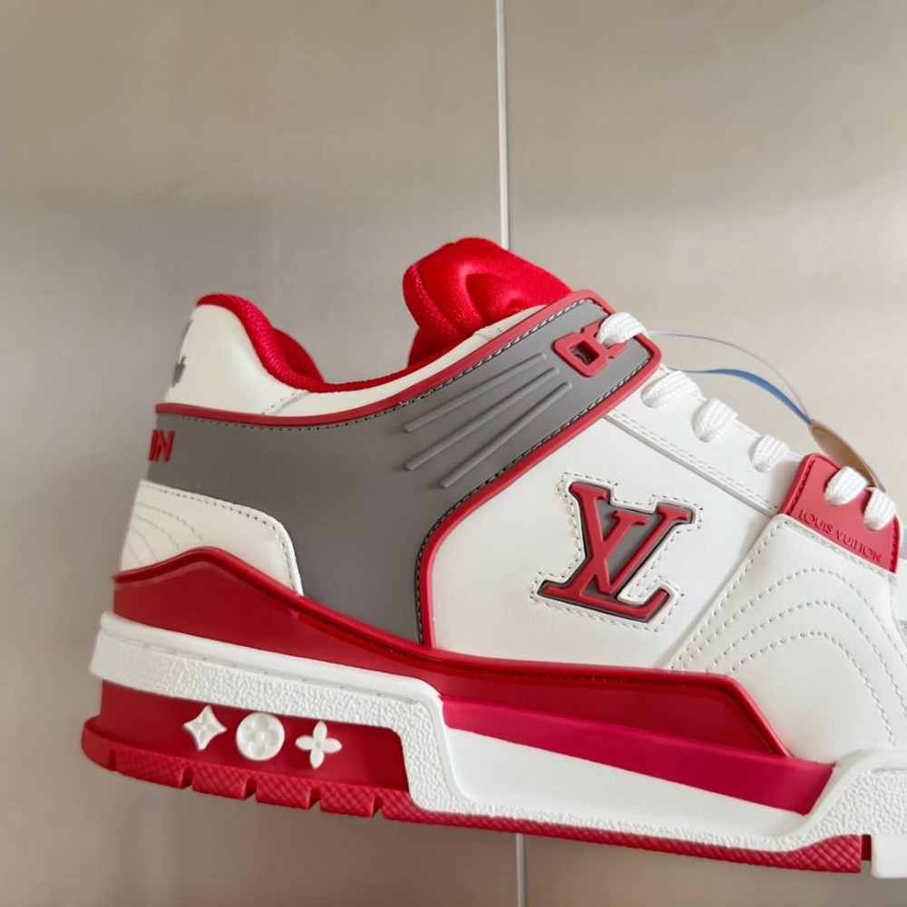LV Trainer Sneaker Red and White-067 LV Trainer Sneaker Red and White-067