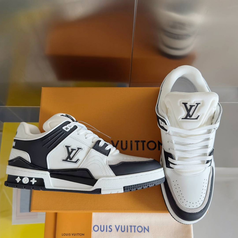LV Trainer Sneaker Dark Black and White-068 LV Trainer Sneaker Dark Black and White-068