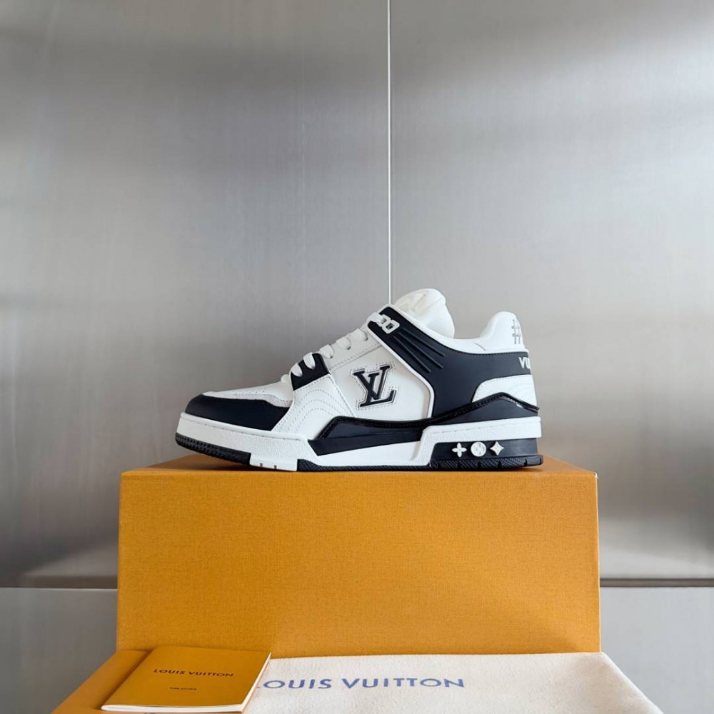 LV Trainer Sneaker Dark Black and White-068 LV Trainer Sneaker Dark Black and White-068