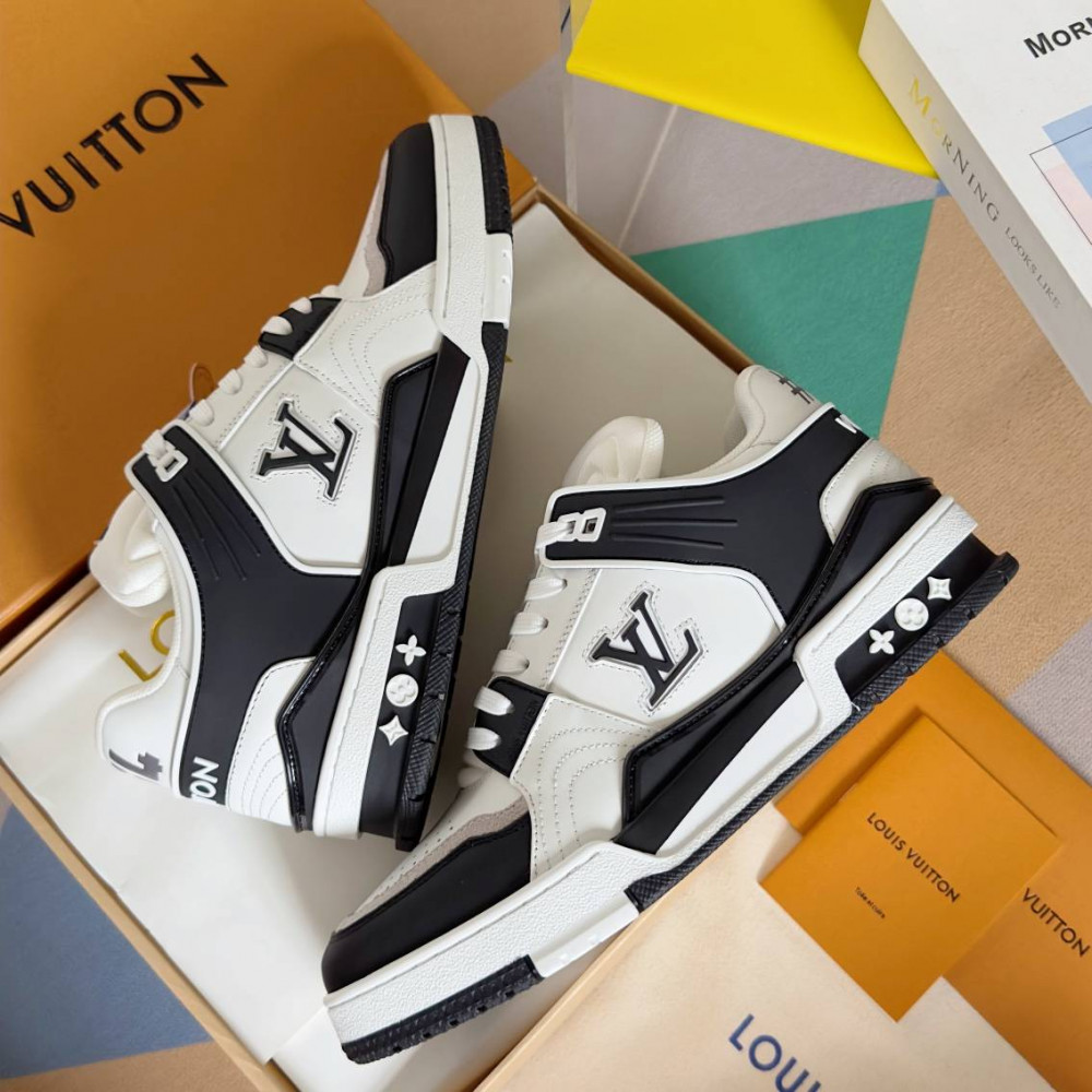 LV Trainer Sneaker Dark Black and White-068 LV Trainer Sneaker Dark Black and White-068
