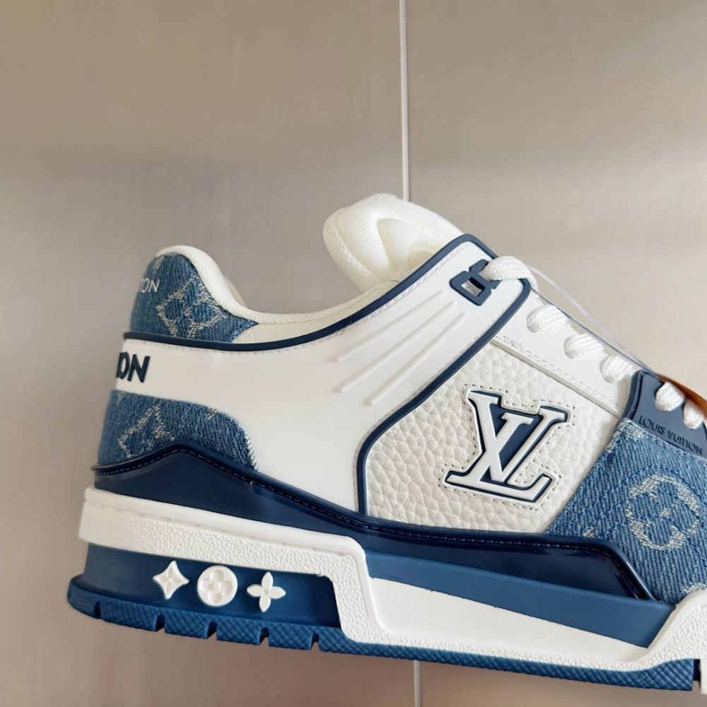 LV Trainer Sneaker Blue Jeans and White-069 LV Trainer Sneaker Blue Jeans and White-069