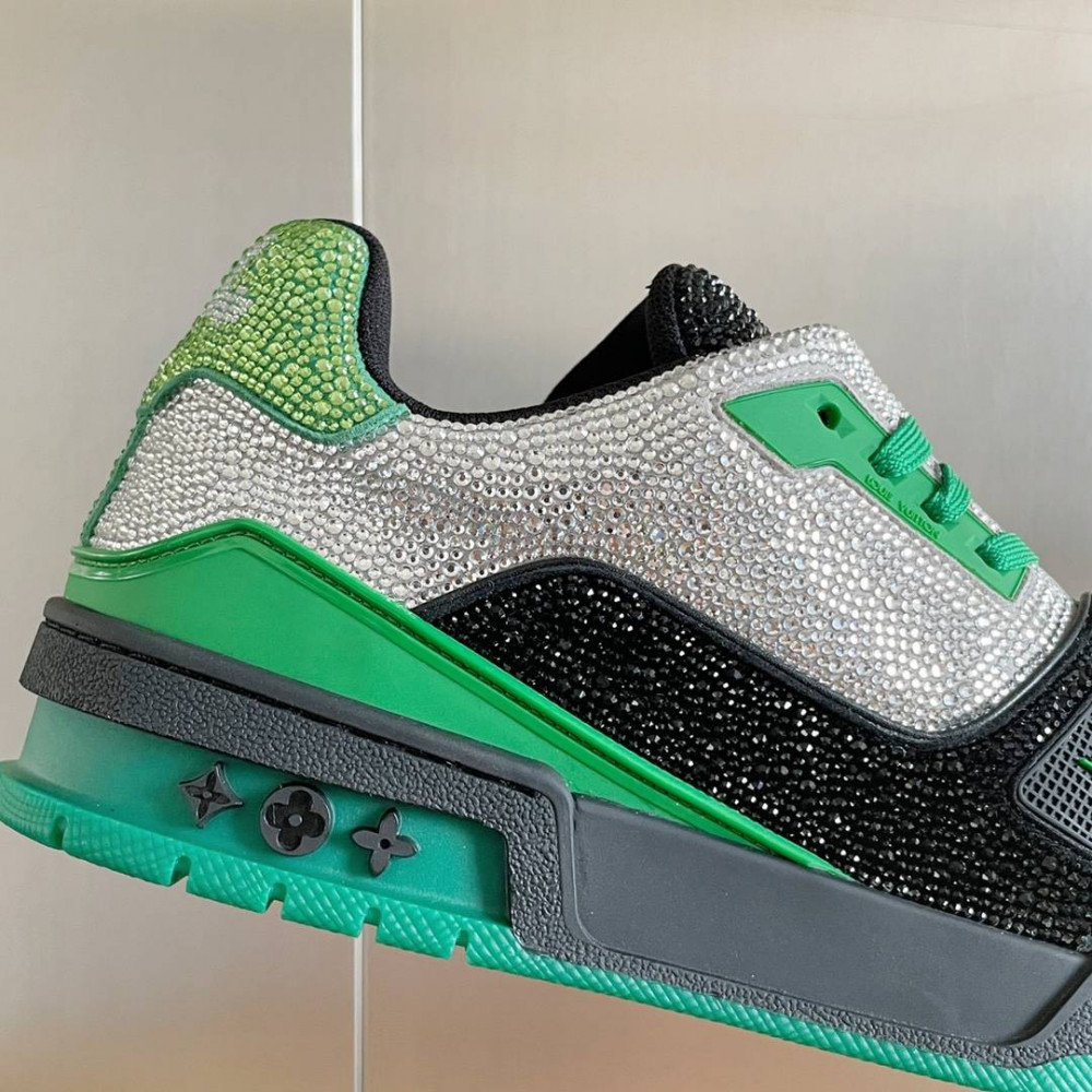 LV Trainer Sneaker Diamond Silver and Black-078 LV Trainer Sneaker Diamond Silver and Black-078