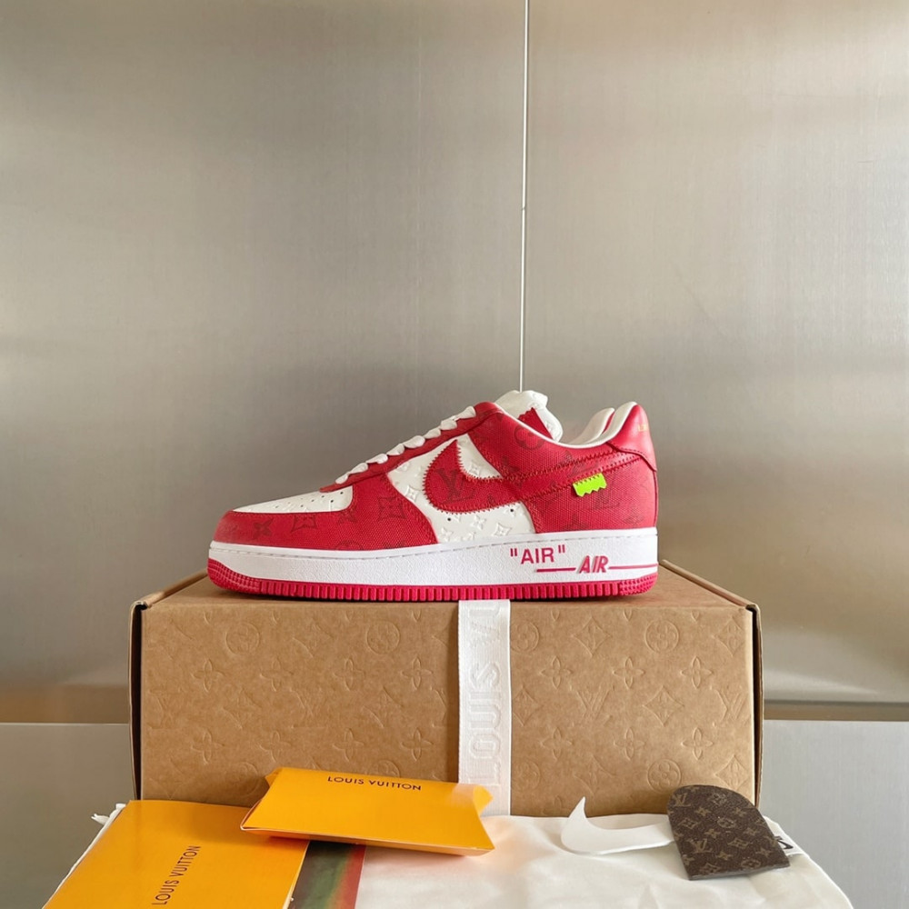 NIKE x Louis Vuitton Air Force 1 Low "Virgil Abloh - White/Red" sneakers