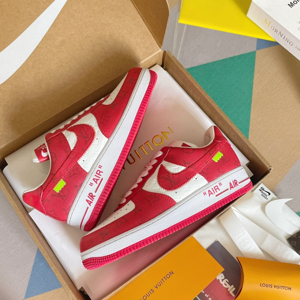 NIKE x Louis Vuitton Air Force 1 Low "Virgil Abloh - White/Red" sneakers