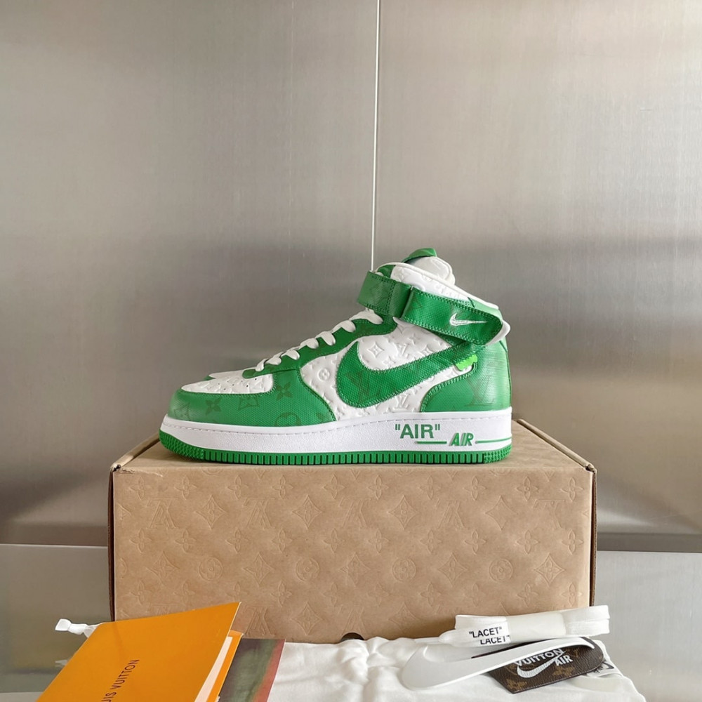 Louis Vuitton Air Force 1 Hige White/Green