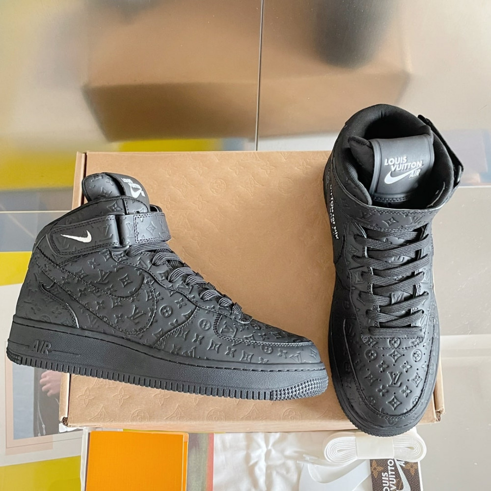Louis Vuitton Air Force 1 Hige Black All
